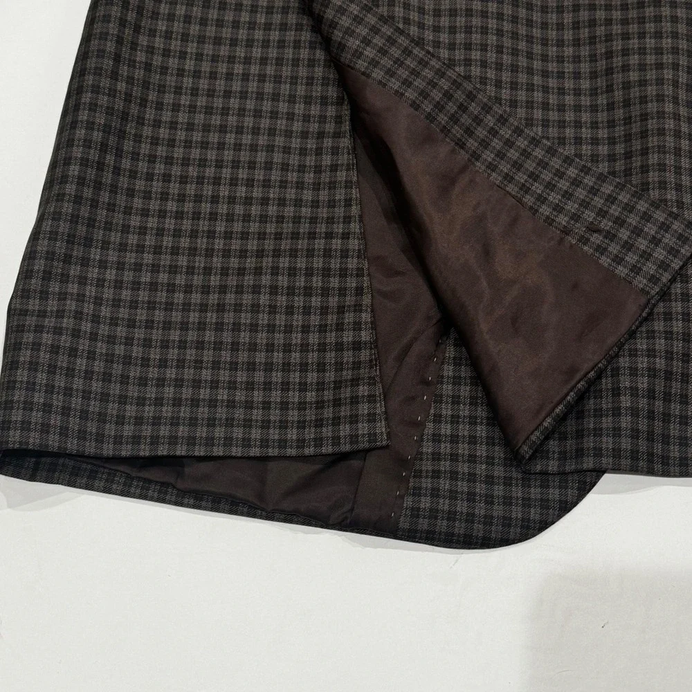 Peter Millar‎ Mens Micro Plaid Blazer 44T Wool Two Button Sport Coat Made Canada